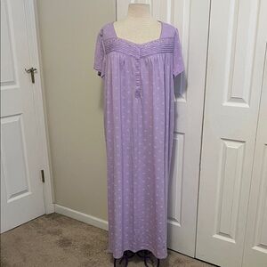 Croft & Barrow Lilac Long Nightgown with Short Sleeves New With Tags Size 2X